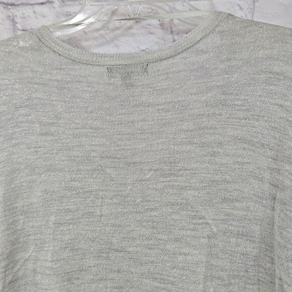 Lane Bryant Fine Merino Wool Sweater Beige Shimmer Pullover V-Neck Spring Work L - Picture 9 of 10